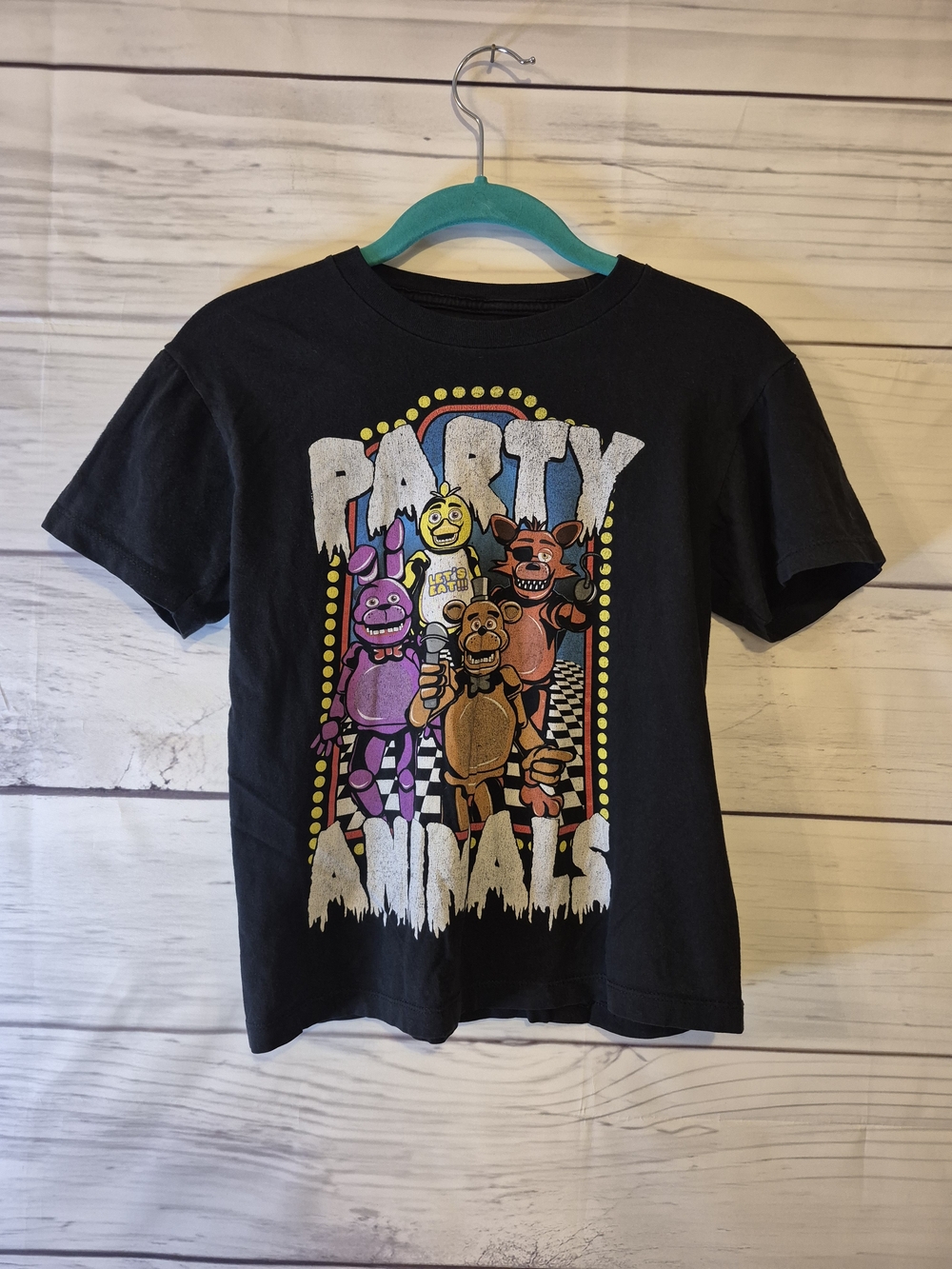 Black Freddy Five Nights at Freddy's Party Animals Kids Graphic Tee